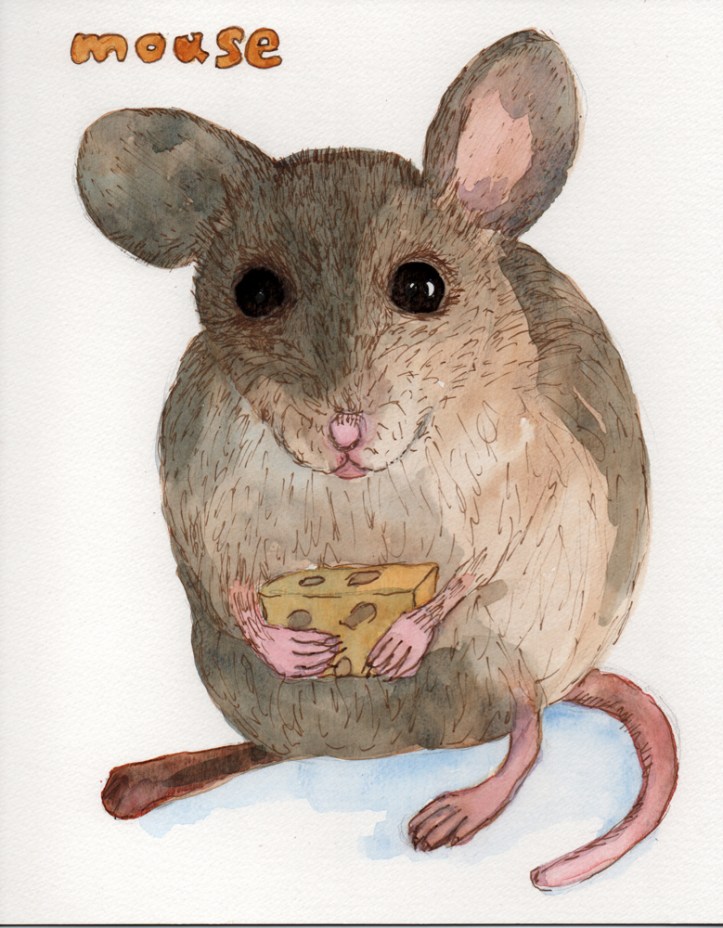Mouse - watercolor and ink